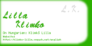 lilla klimko business card